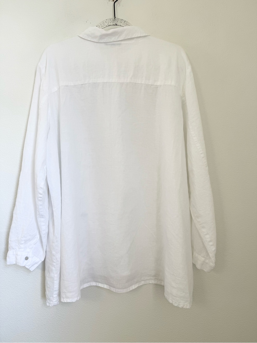 EILEEN FISHER WOMAN IRISH LINEN BUTTON FRONT CLOSURE LONG SLEEVE TOP SHIRT Sz XL - Picture 3 of 10